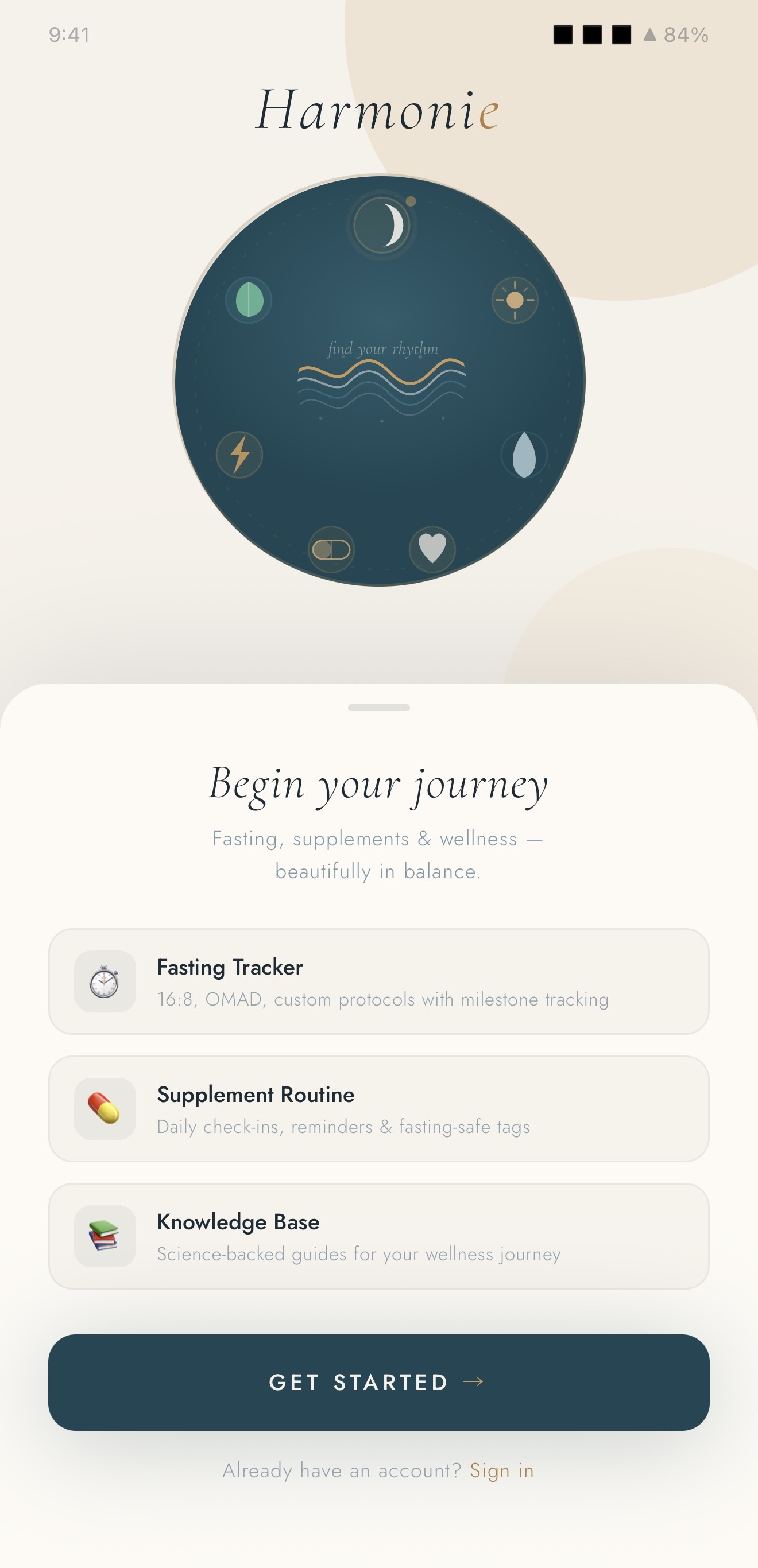 Harmonie — fasting, supplements and wellness in balance