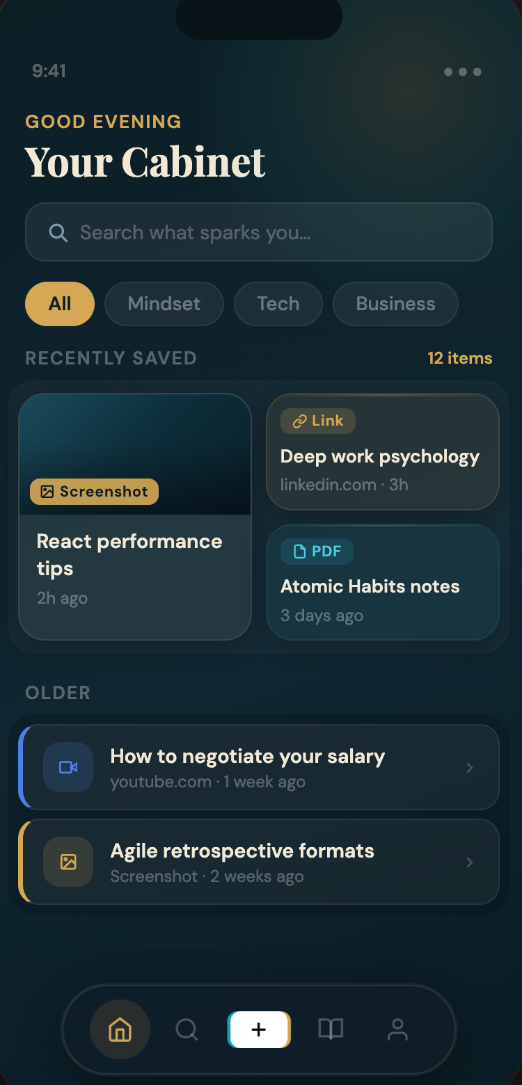 Cabinet — dark mode
